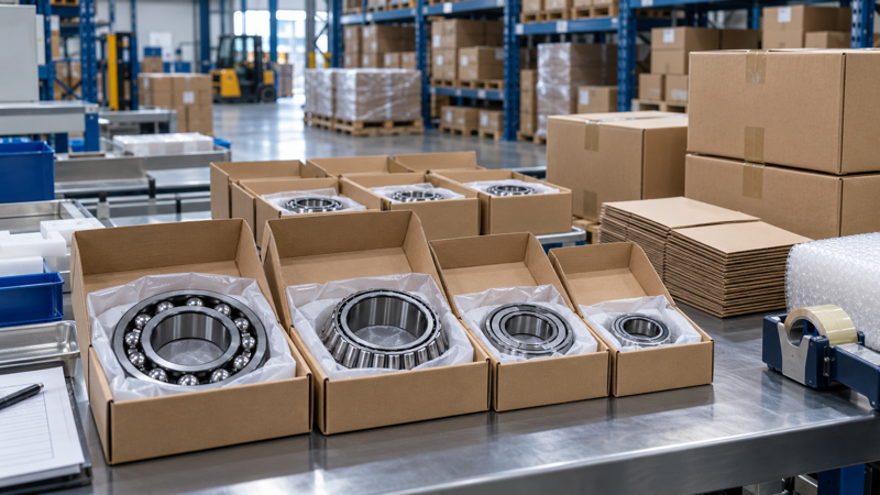Industrial bearings packaged for international wholesale distribution