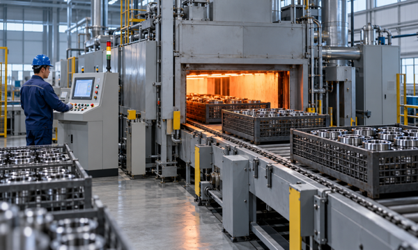 Industrial bearing steel heat treatment furnace and precision manufacturing workshop